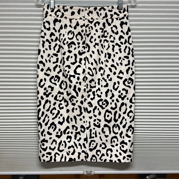 Ann Taylor NWT Cream Leopard Cheetah Animal Print High Waist Pencil Skirt Size 0 - Picture 4 of 8